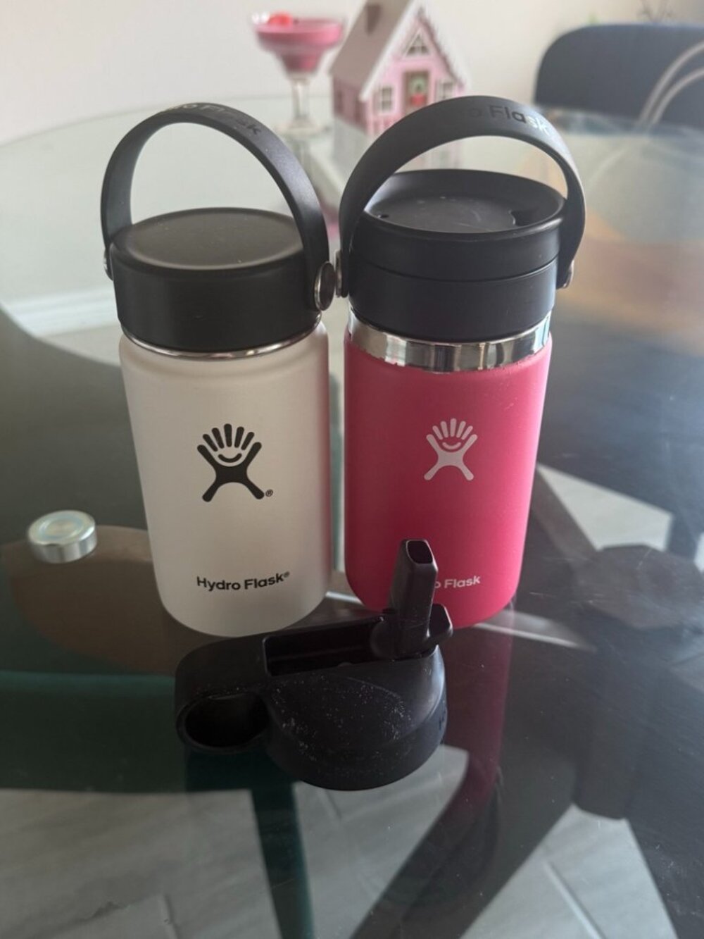 Hydro Flask 12 oz Wide Mouth Bottles - Set of 2 + Extra Lid
